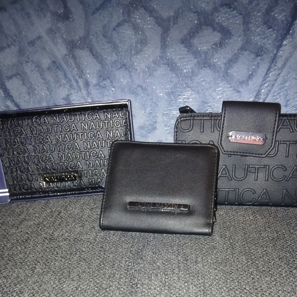 Nautica Black Embossed Wallet Trio